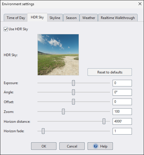 Landscape Design Software - Environment Settings
