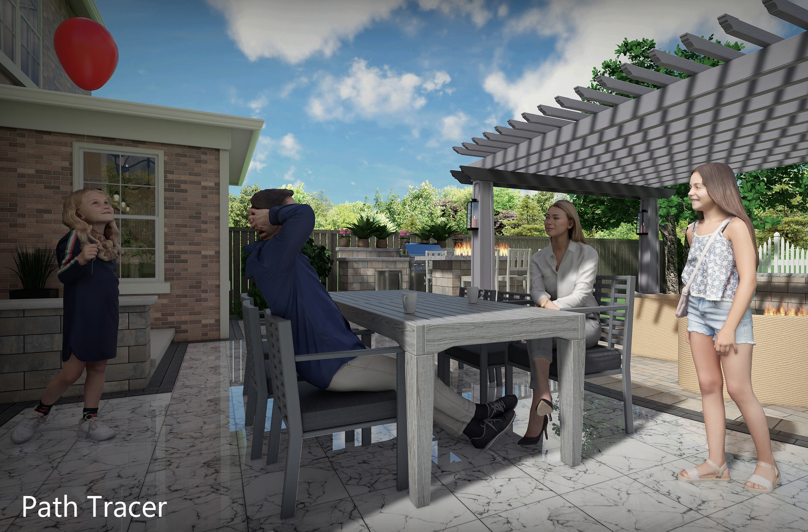 Realtime Landscaping Rendered With Path Tracer