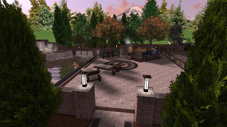 You have completed adding an outdoor light to your landscape design