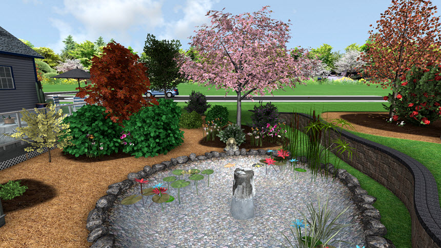 Completed adding an UltraRes 3D plant to your landscape design