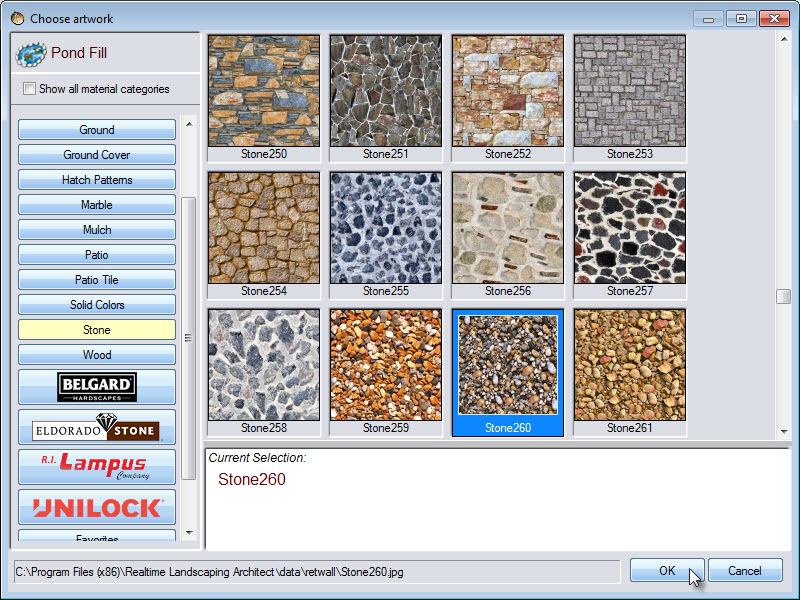 Choose from a large selection of pond fill materials