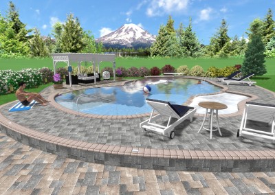 3D Landscape Design with Pool