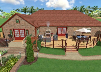 3D View of Backyard Landscaping