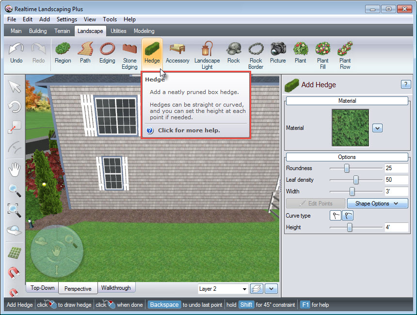 Adding a hedge is quick and easy with the Hedge button