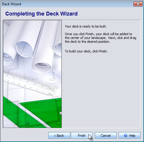 Click Finish to complete the last step of the Deck Wizard