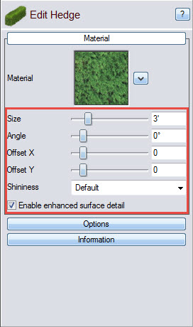 Further customize your hedge design with these options