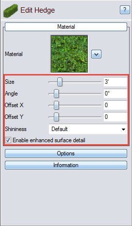 Further customize your hedge design with these options