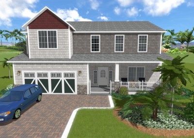 House and Driveway Landscape