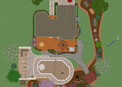 Landscape Plan with Deck and Pool