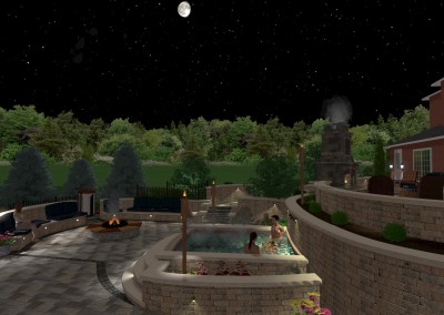 Nighttime Spa Landscape Design