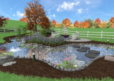 Landscape with Outdoor Pond Design