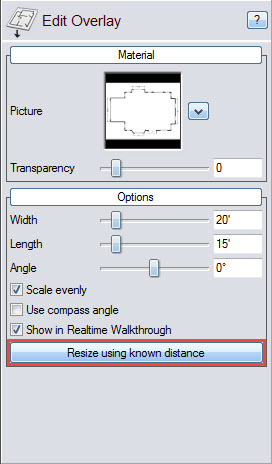 Resize your overlay using known distance