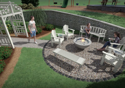 Patio and Firepit in Backyard