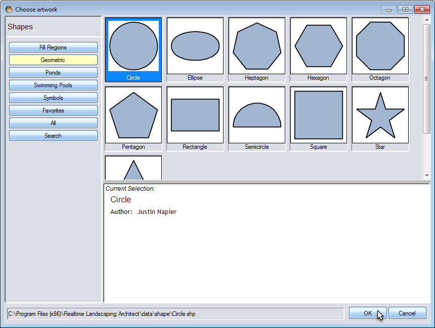 Use load shape to add premade geometric shapes