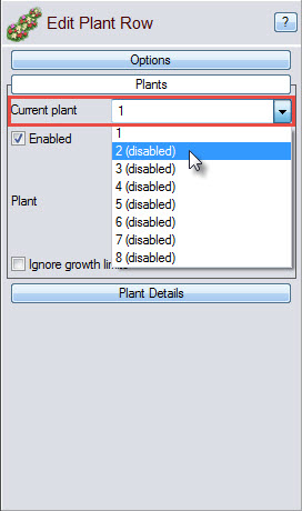 Select the number of plant types you want in your plant row