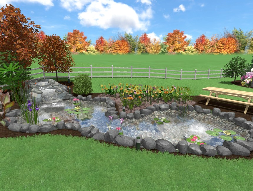 You have completed this quick tutorial on adding a pond to your 3D landscape design