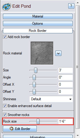 Customize the size of the rocks in your pond's rock border