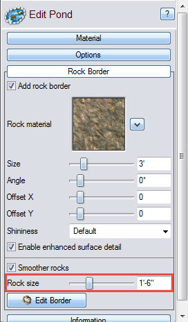 Customize the size of the rocks in your pond's rock border