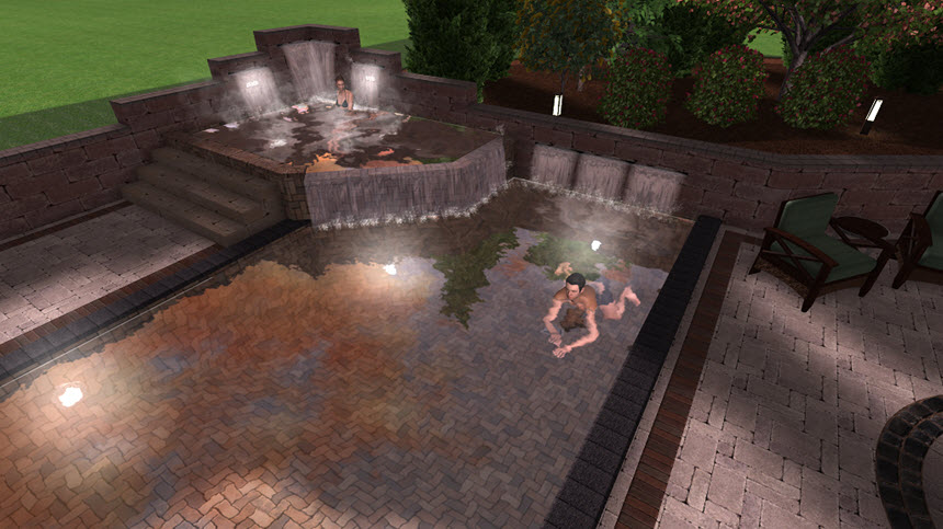 You have now completed adding pool lights to your 3D landscape design