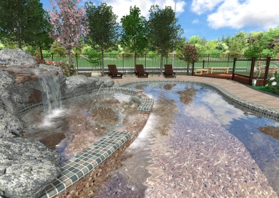 Rocky Pool and Spa - 3D View