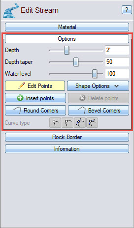 Edit your stream's dimension using our landscaping software