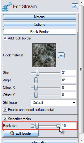 Customize the size of the rocks in your stream's rock border