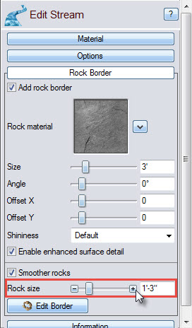 Customize the size of the rocks in your stream's rock border